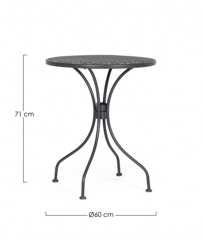 Tavolo Rotondo Acciaio Verde da Esterno 60 cm - LUXURIA