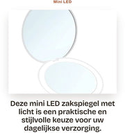 Mini specchietto LED con luce, compattibile e rotondo