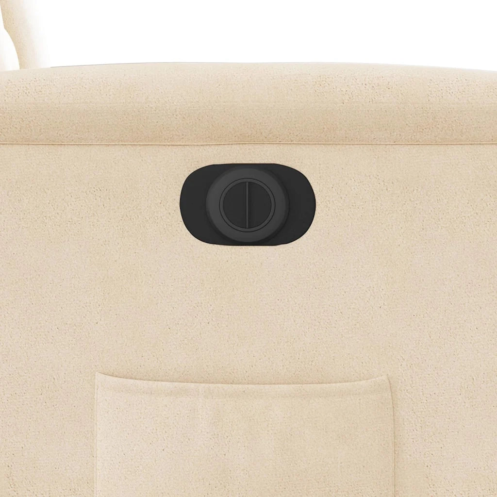 Divano Sedia-Poltrona Reclinabile Elettrica Beige in Tessuto di Microfibra 915279