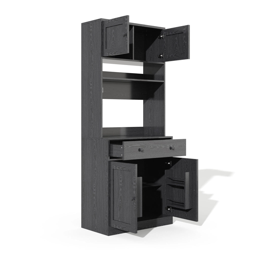 Mobile da cucina alti in MDF 180 cm con LED, prese integrate e grande cassetto
