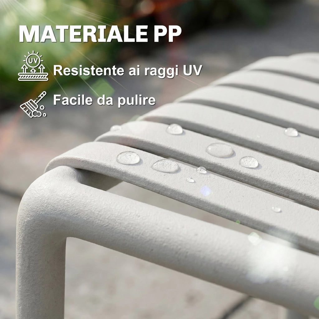 Set di 4 Sedie da Giardino Impilabili 58x57,5x79,5 cm con Braccioli Design a Doghe in Plastica Grigio