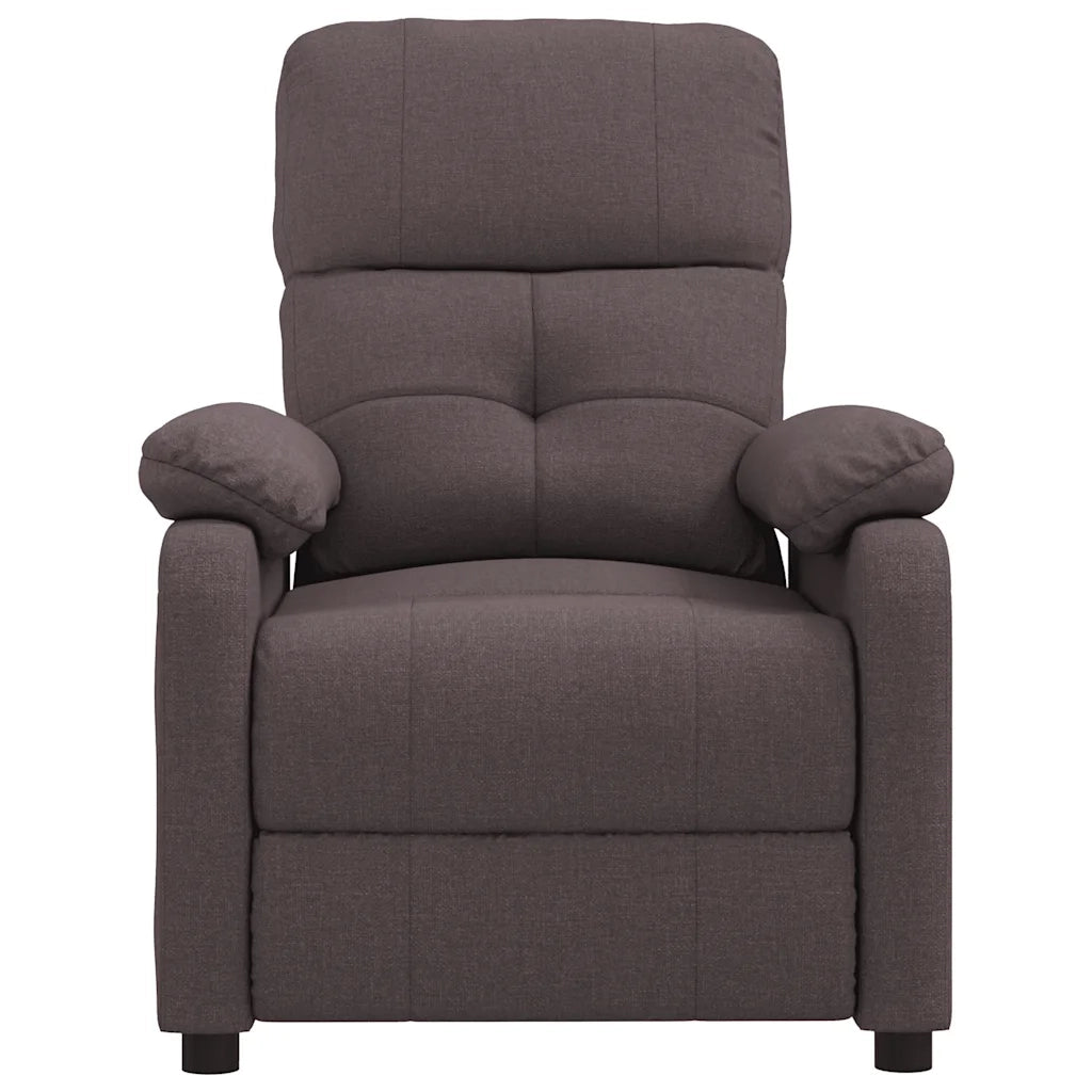 Poltrona Reclinabile Marrone Scuro in Tessuto 289667