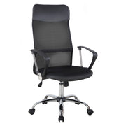 Sedia Ergonomica da Ufficio Girevole e Dondolo con Ruote, Altezza Regolabile e Schienale a Rete, 63x65x109-119 cm, Nero