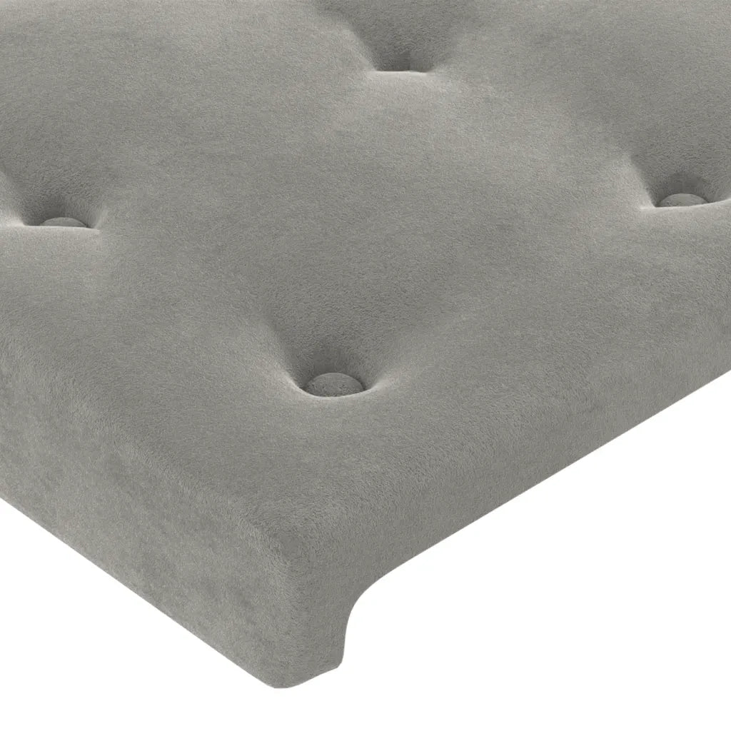Testiera | Testata ad Orecchio Grigio Chiaro 183x16x78/88 cm in Velluto