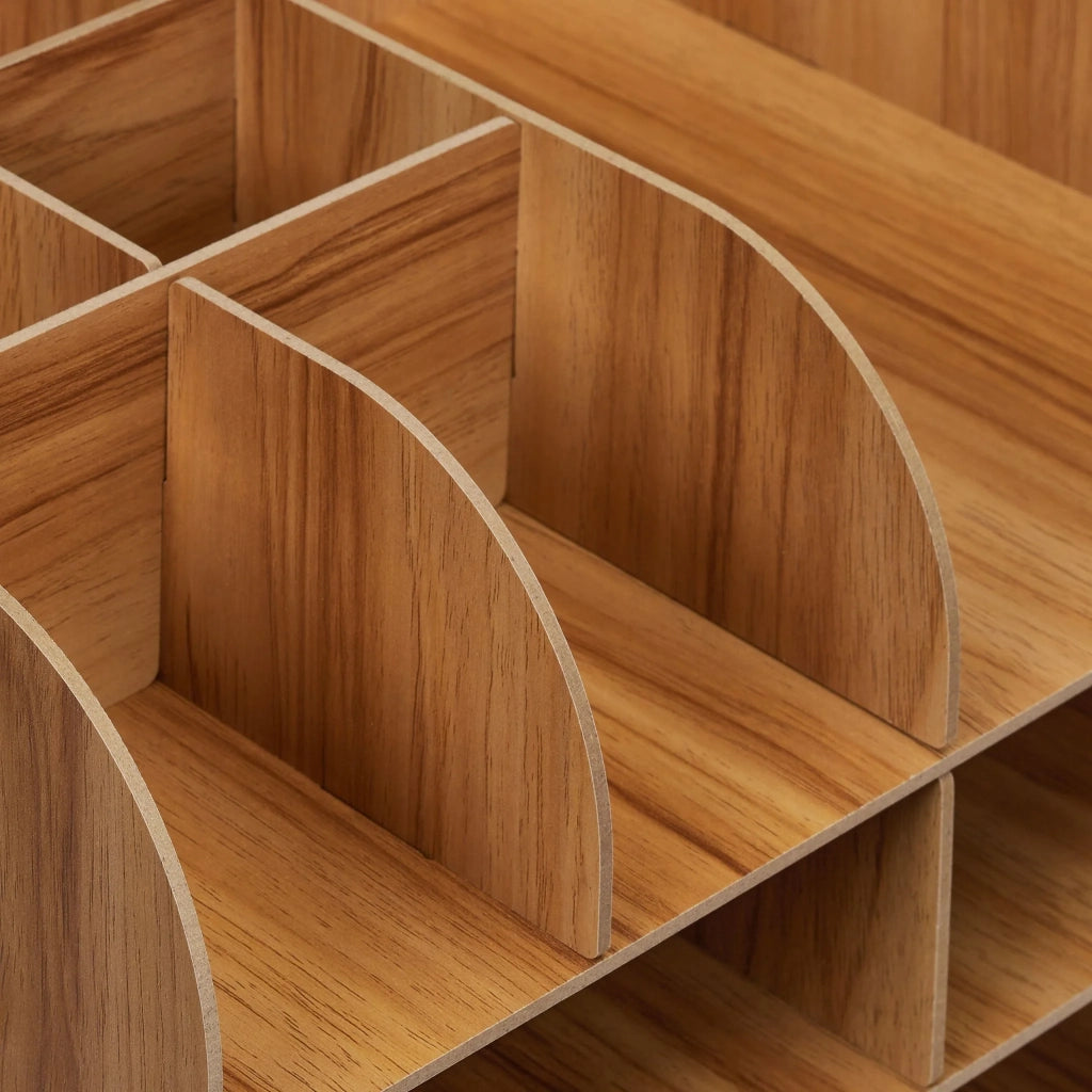 Organizer da scrivania moderno con 10 scomparti dimensioni 27,5 x 32,5 x 25 cm in MDF nero 13_0012135
