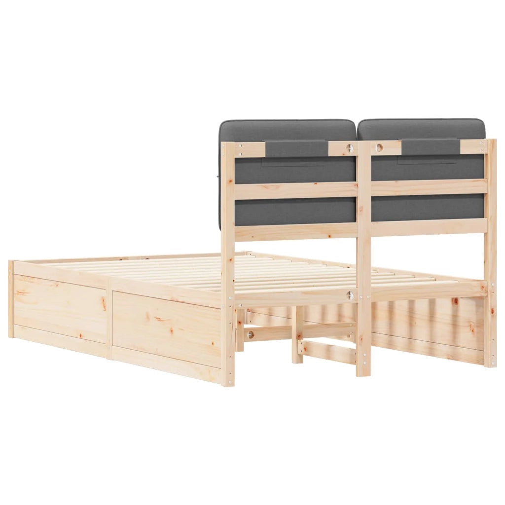 Letto con Testiera Rivestita Grigio scuro 120 x 200 cm
