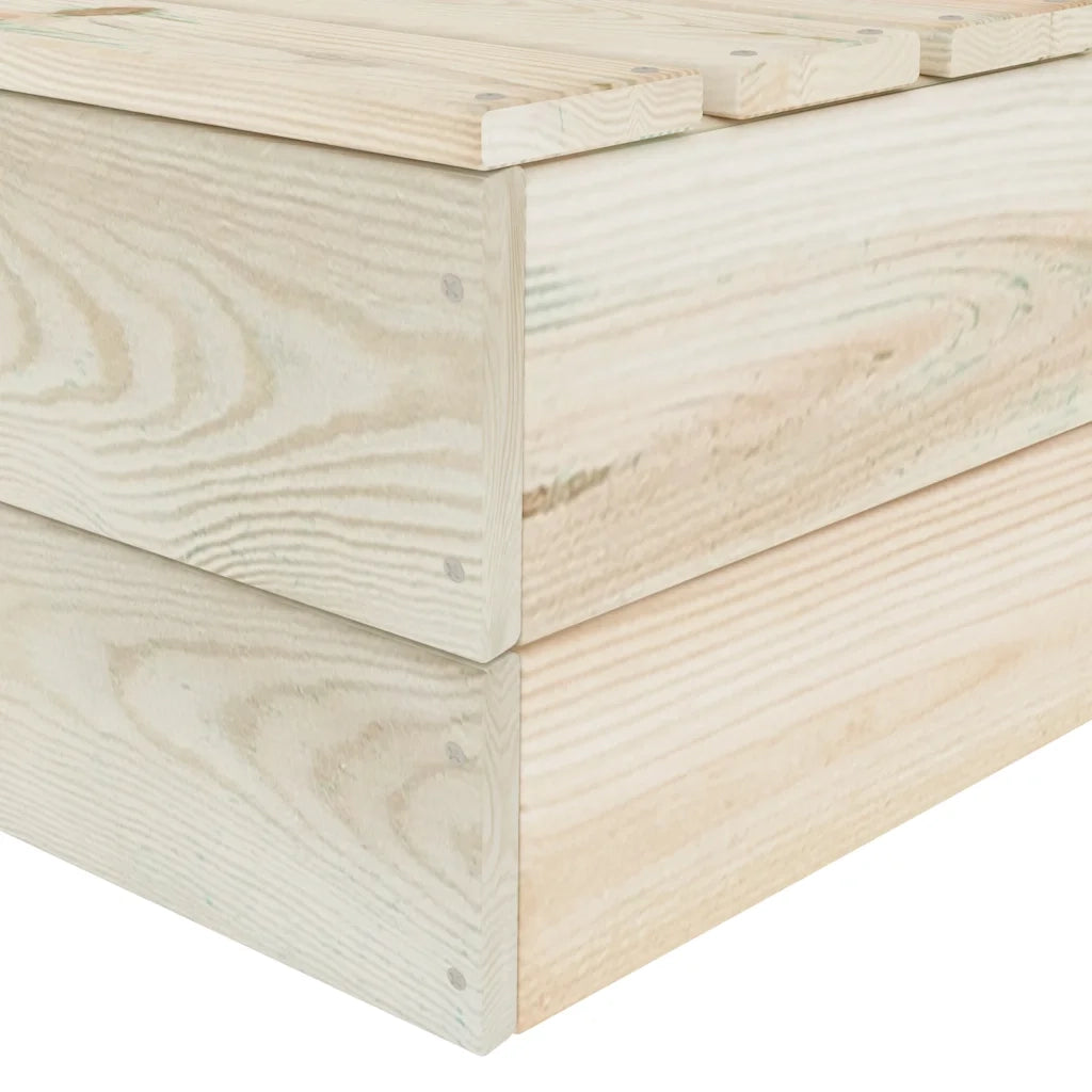 Divano Angolare Modulare su Pallet-Sofa-Divanetto in Legno di Abete Impregnato