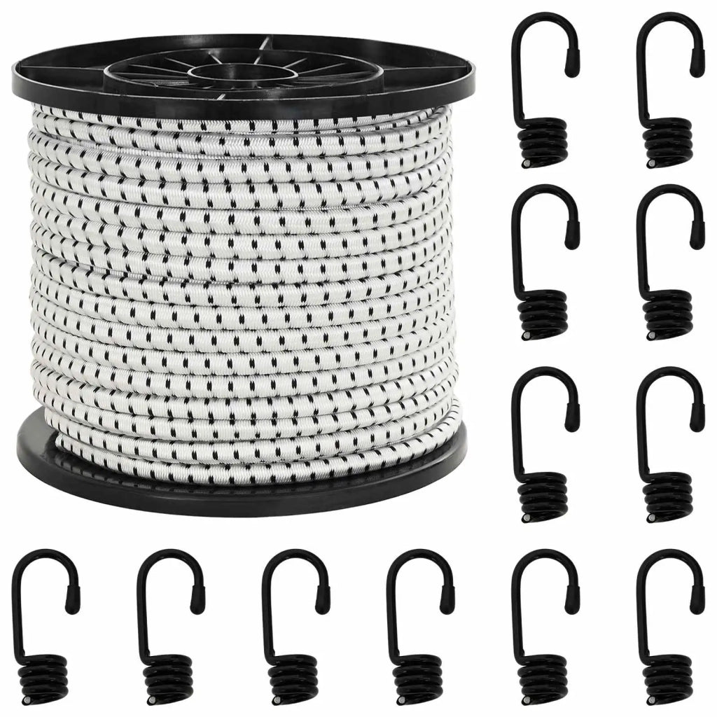 Corde Bungee con Ganci 8 mm Nero e Bianco PP e gomma 42047672
