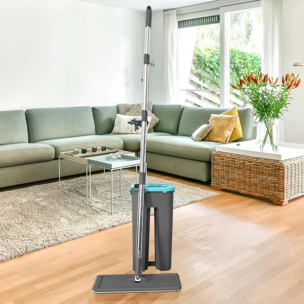 Panno extra piatto con secchio strizzatore Blu