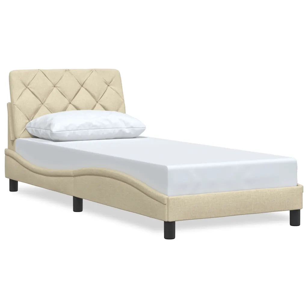 Giroletto senza Materasso Crema 90x200 cm in Tessuto