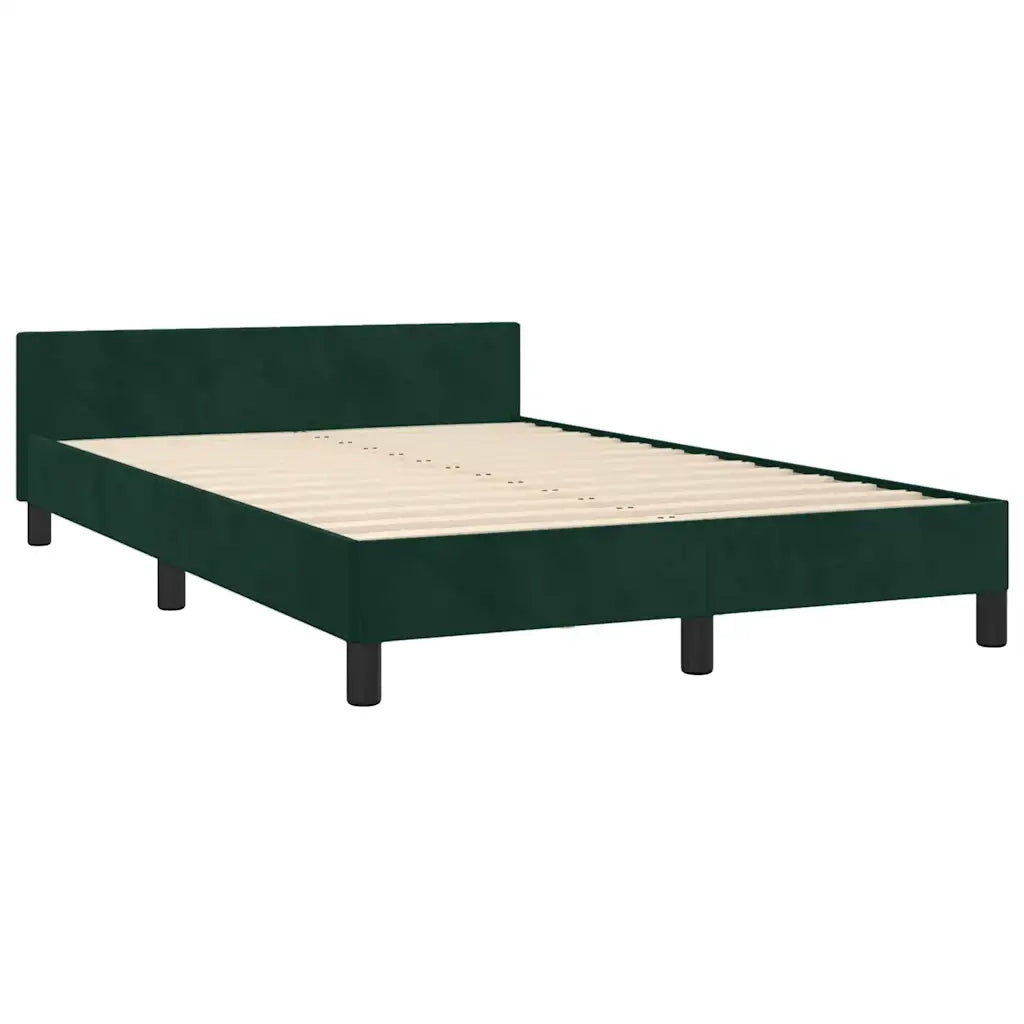 Giroletto senza Materasso-Struttura Letto Verde Scuro 120x190 cm Velluto 373354