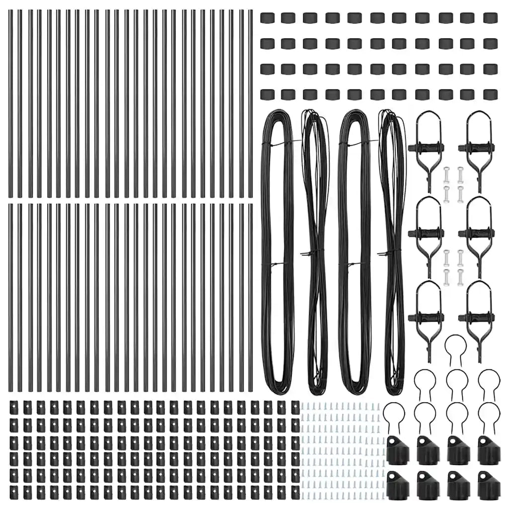 Palo della recinzione 52 pcs Grigio 3,2 x 3,2 x 100 cm