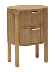 Comodino Goteborg cm 38x34,5x52 - Mobiletto Notte in Legno di Abete e Ferro con 2 Cassetti - Arredo Moderno Compatto