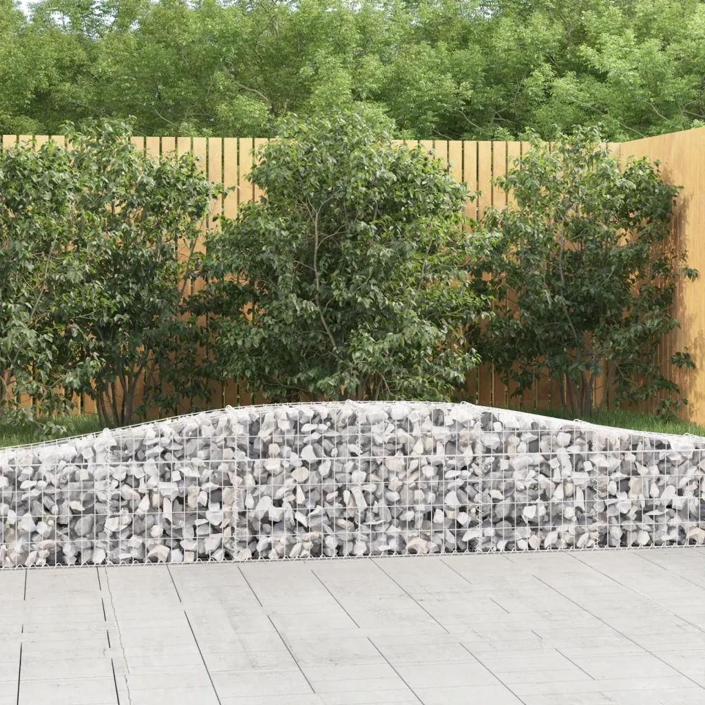 Cesti Gabbioni ad Arco 6 pz 400x30x40/60 cm Ferro Zincato 3145791