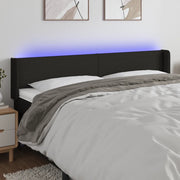Testiera a LED-Testata con LED Nera 163x16x78/88 cm in Tessuto 919820
