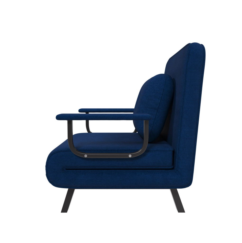POLTRONA Relax 5 Posizioni 185x60 cm in Tessuto Chenille Blu