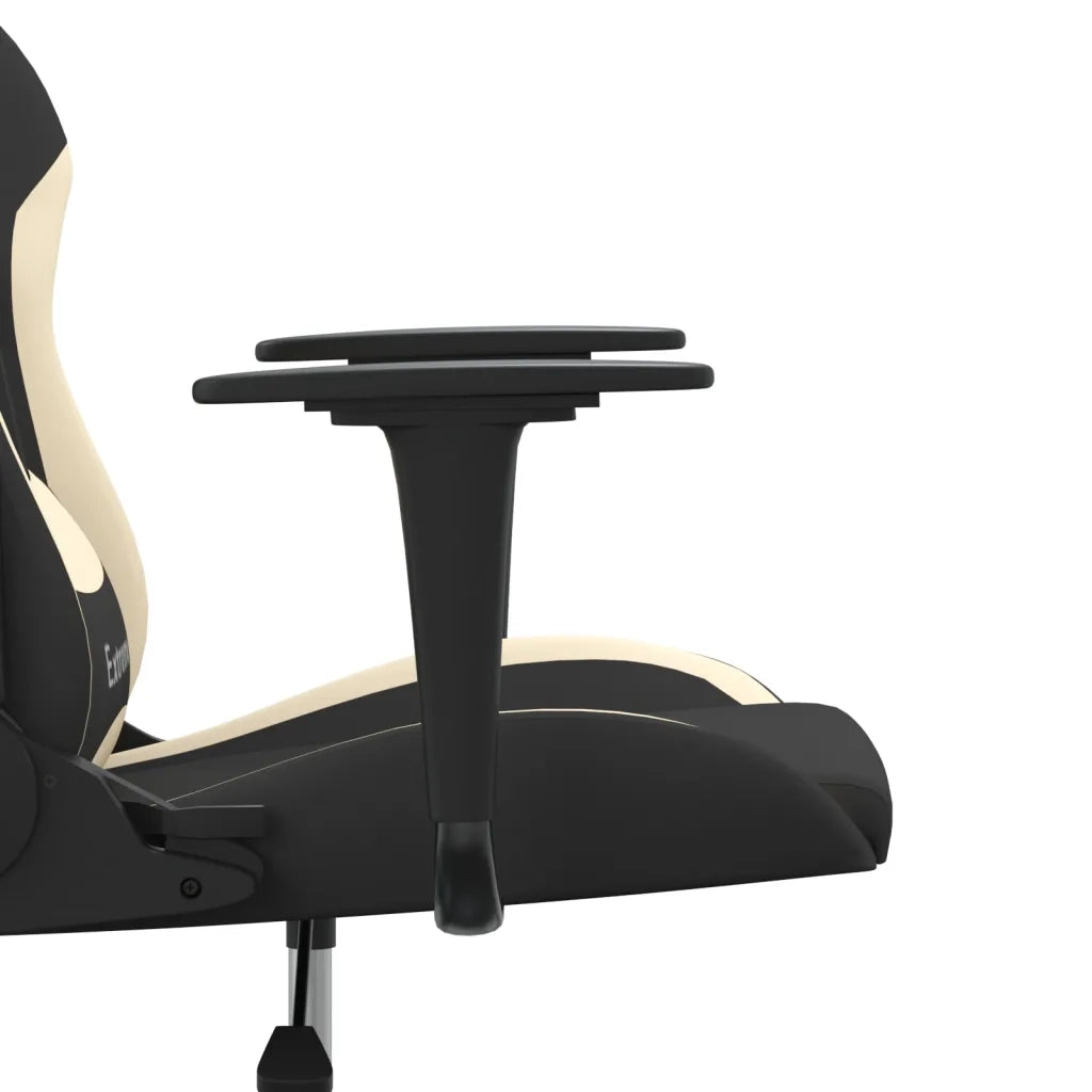 Sedia da Gaming | Sedia da e-sports Nero e Crema in Tessuto