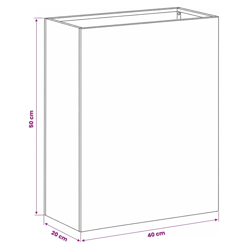 Vaso da giardino Argento 40 x 20 x 50 cm Acciaio Inox 8005422