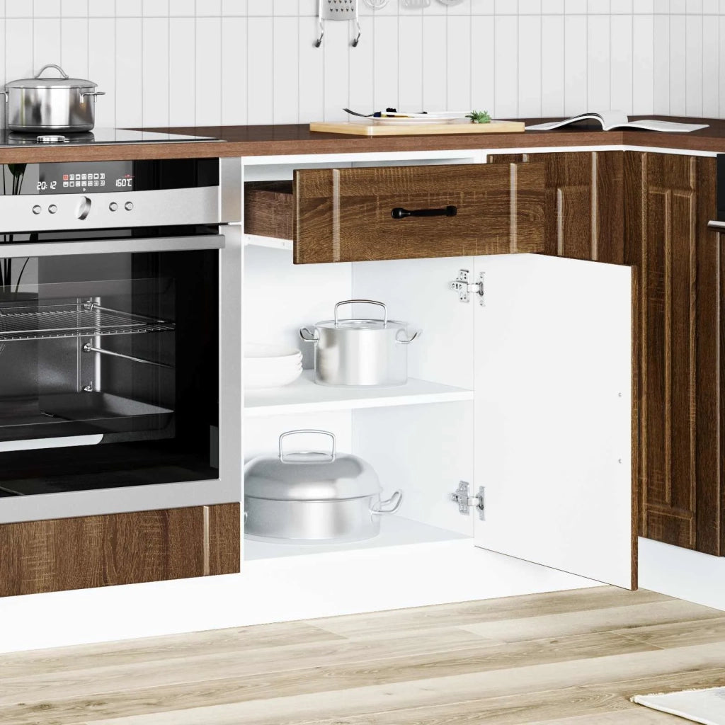 Base da Cucina Lucca Rovere Marrone in Legno Multistrato 853724