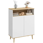 Mobile contenitore scandinavo ¨C Xylo ¨C 2 ante con ripiano interno bianco e legno