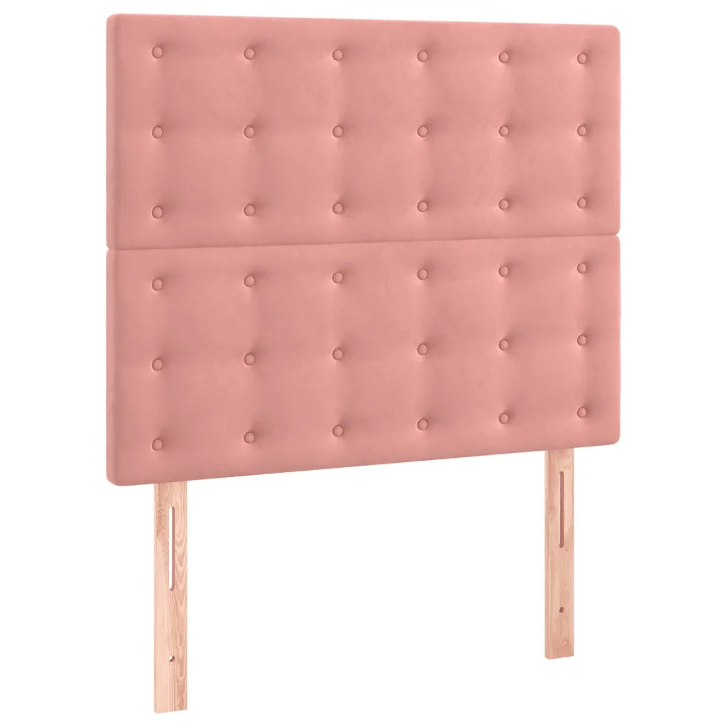 Letto singolo | Letto per adulti | Giroletto con Testiera Rosa 80x200 cm in Velluto