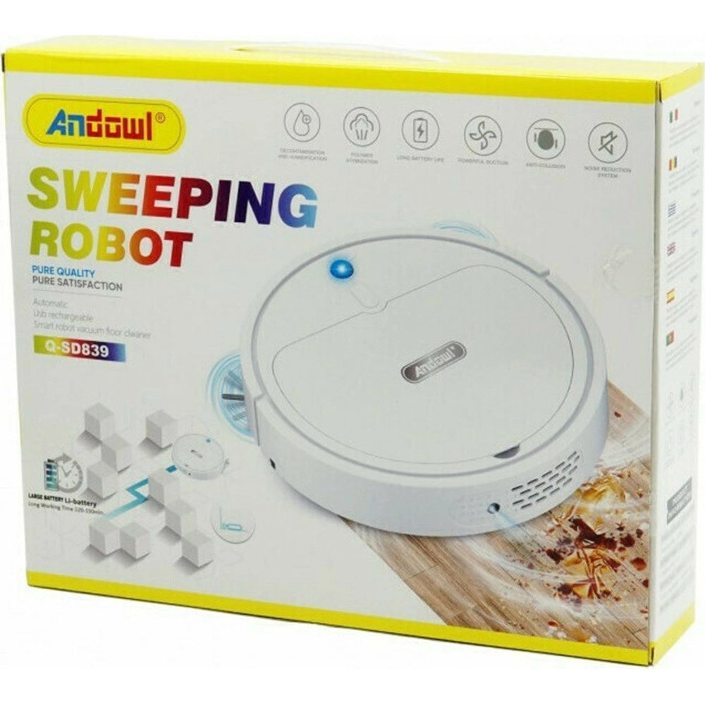 Trade Shop - Robot Aspirapolvere Spazzante Pulisci Pavimenti Intelligente Batteria Ricaricabile Q-sd839 -
