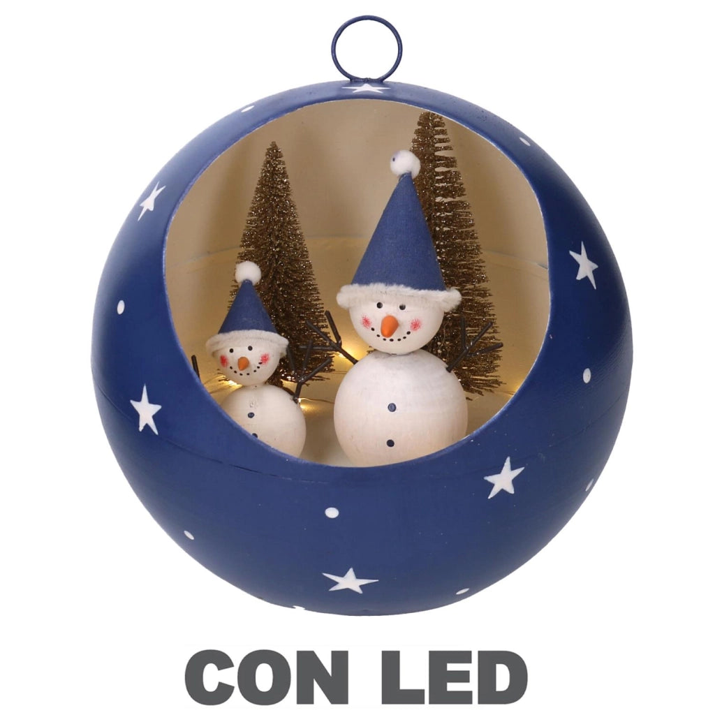 Sfera metallo led blu cm ø22h22