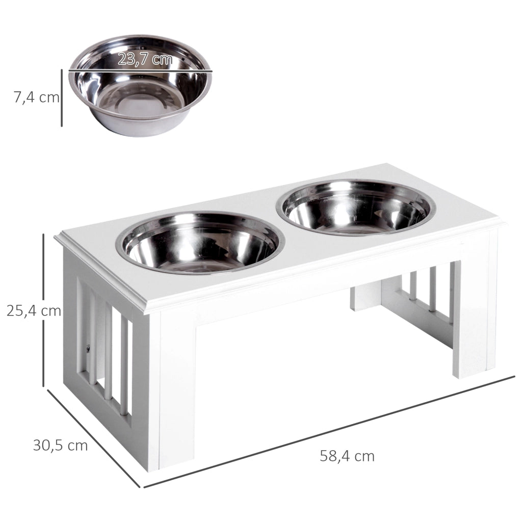 Stazione Cibo per Cani ¨C zephmum ¨C Bianco, Plastica, 58.4x30.5x25.4cm