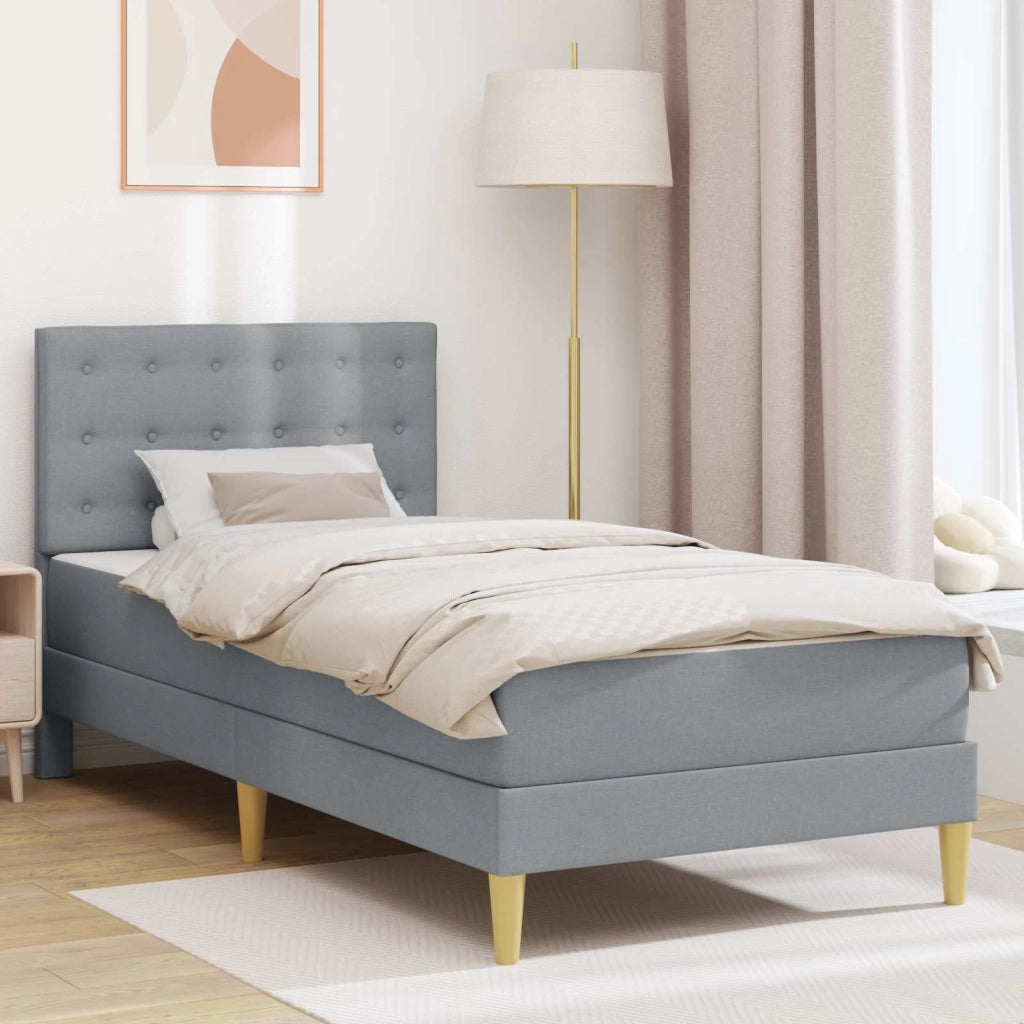 Struttura letto con materasso Grigio chiaro 90 x 190 cm Tessuto 3415083