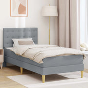 Struttura letto con materasso Grigio chiaro 90 x 190 cm Tessuto 3415083