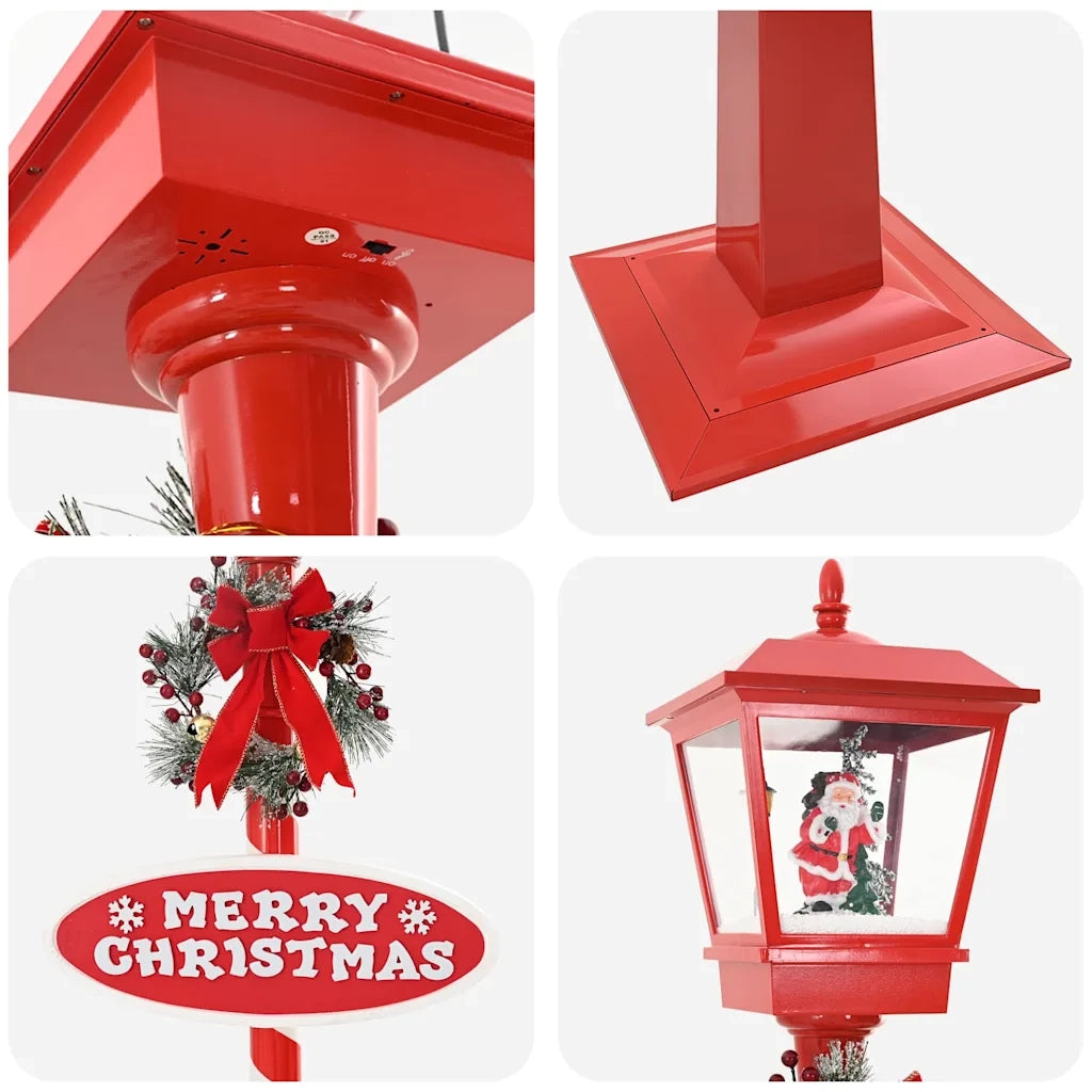Lampada Stradale di Natale con Lanterna Rosso 40,5x40,5x180cm 42017508