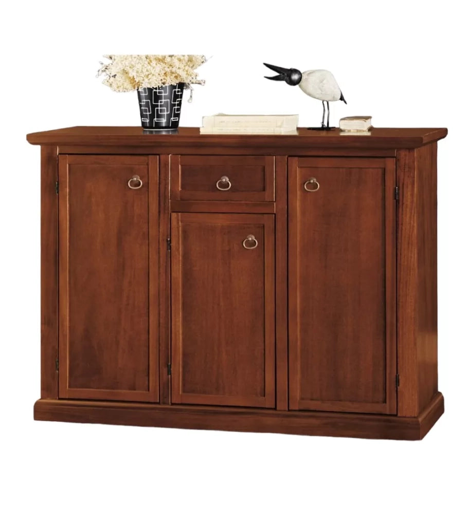 Madia credenza arte povera 3 porte 1 cassetto noce scuro l.120 p.39 h.85 (391) - Mobili 2G
