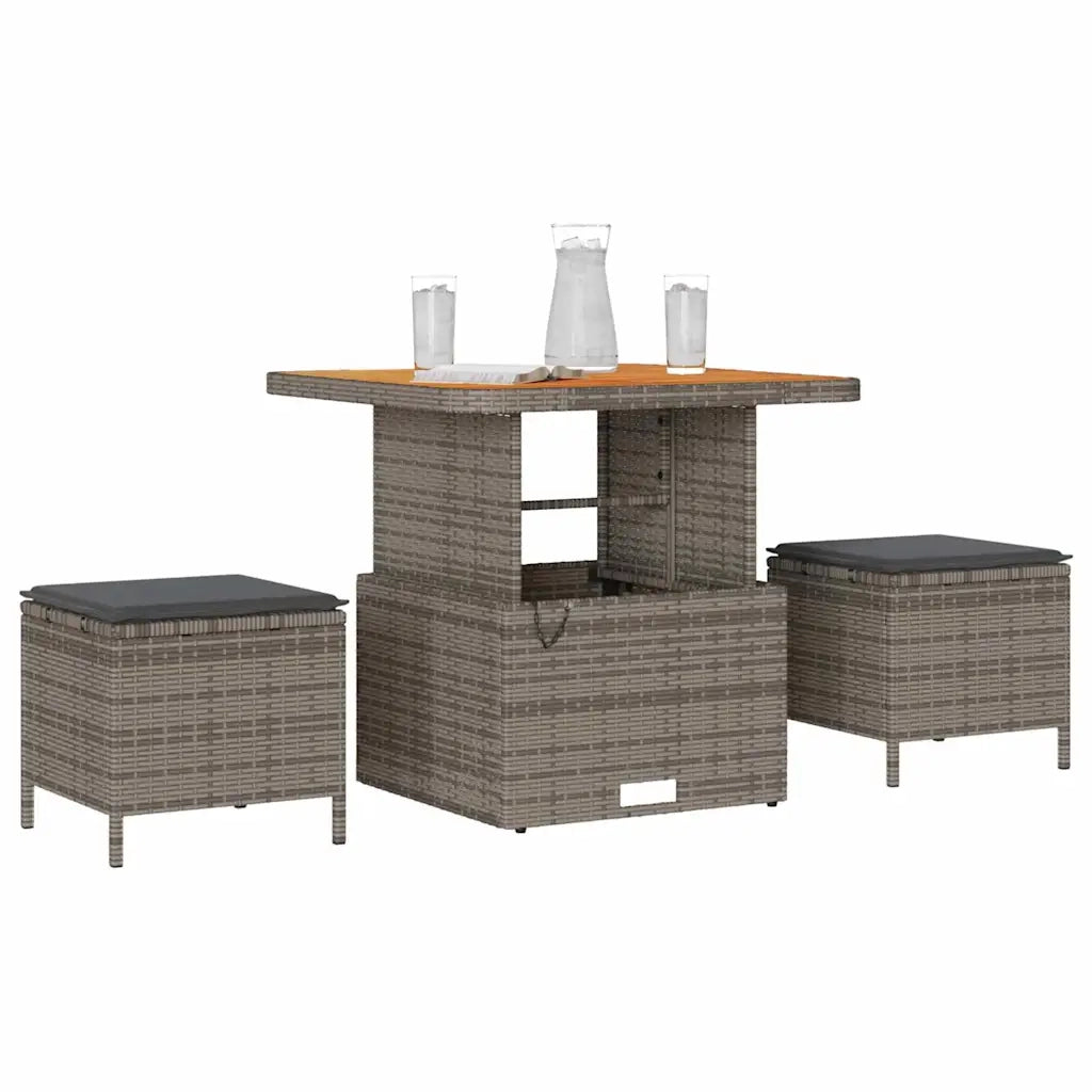 Set da Pranzo per Giardino | Set Salotto da Giardino Grigio polyrattan