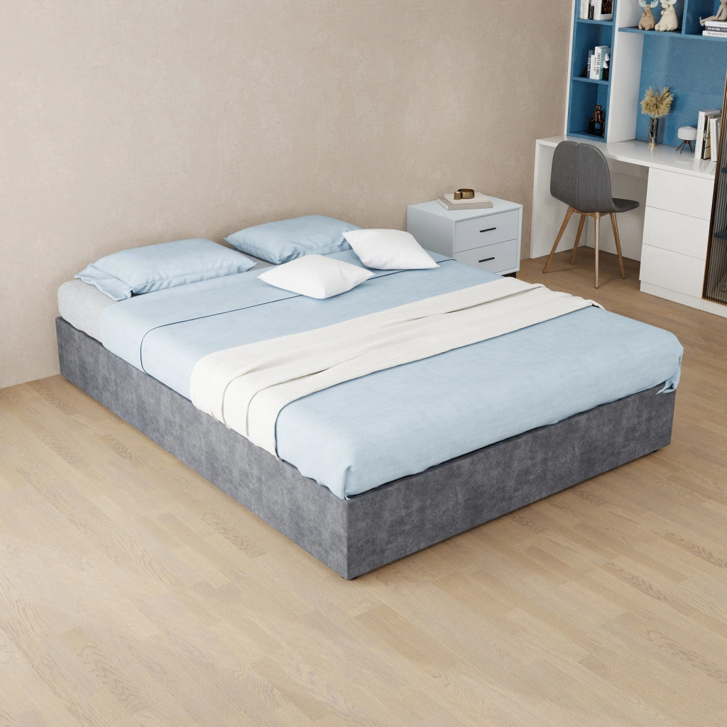 letto tela e metallo grigio 140 x 200 cm