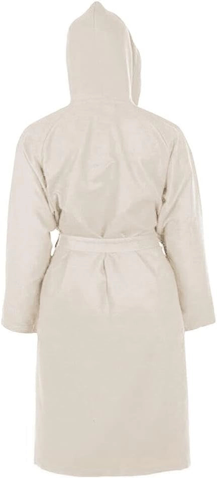 Accappatoio Microfibra Taglia L Moderno Morbido Uomo Donna Cintura Tasche Cappuccio Beige