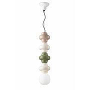 Sospensione Vintage Decò Copacabana 4 Moduli Ceramica Multicolor G-B-V E27