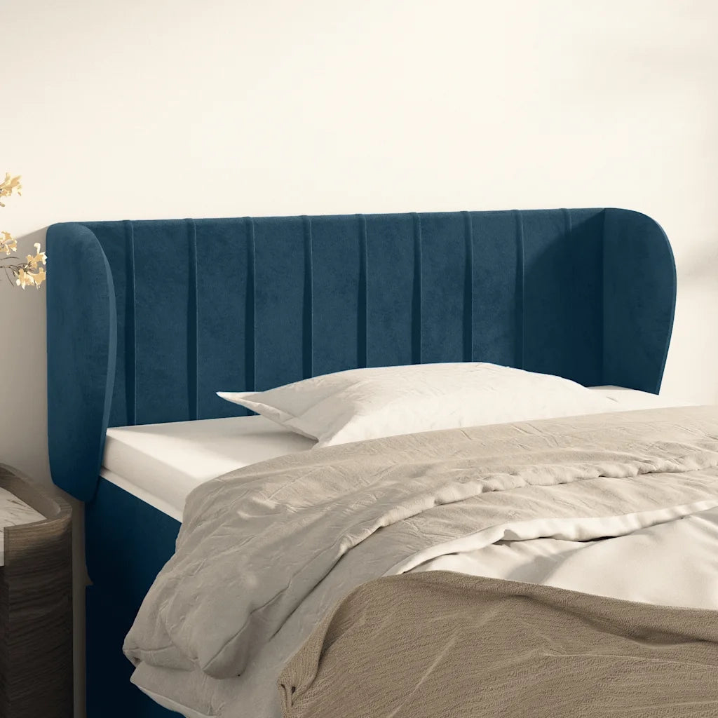 Testiera ad Orecchio Blu Scuro 103x23x78/88 cm in Velluto 3117428