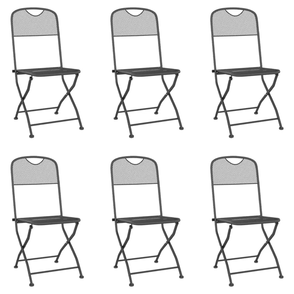 Set da Pranzo da Giardino 7pz | Set Salotto da Giardino Antracite in Rete Metallica