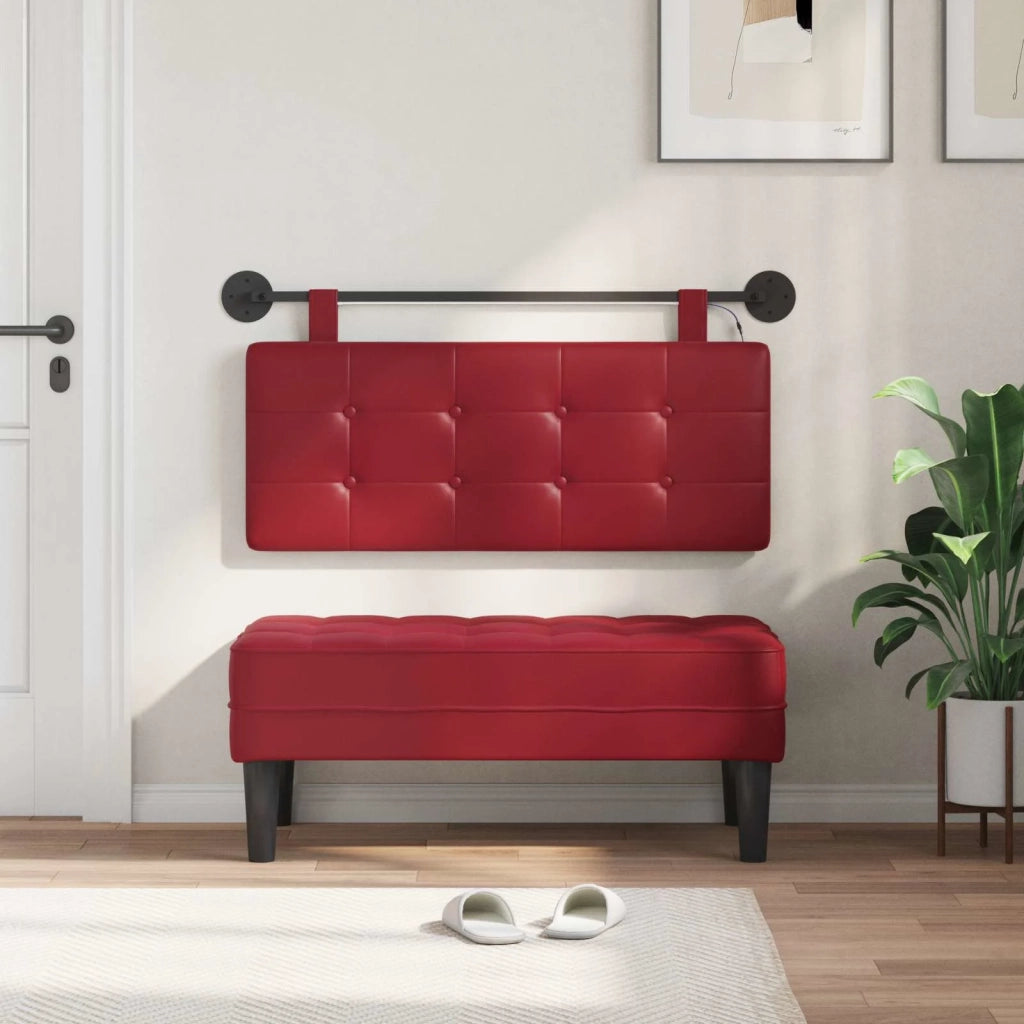 Testiera | Testata sospesa Con luce LED Rosso Vino Similpelle