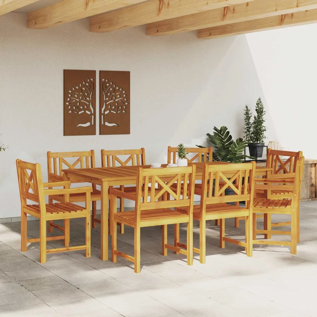 Set da Pranzo per Giardino 9 pcs Marrone