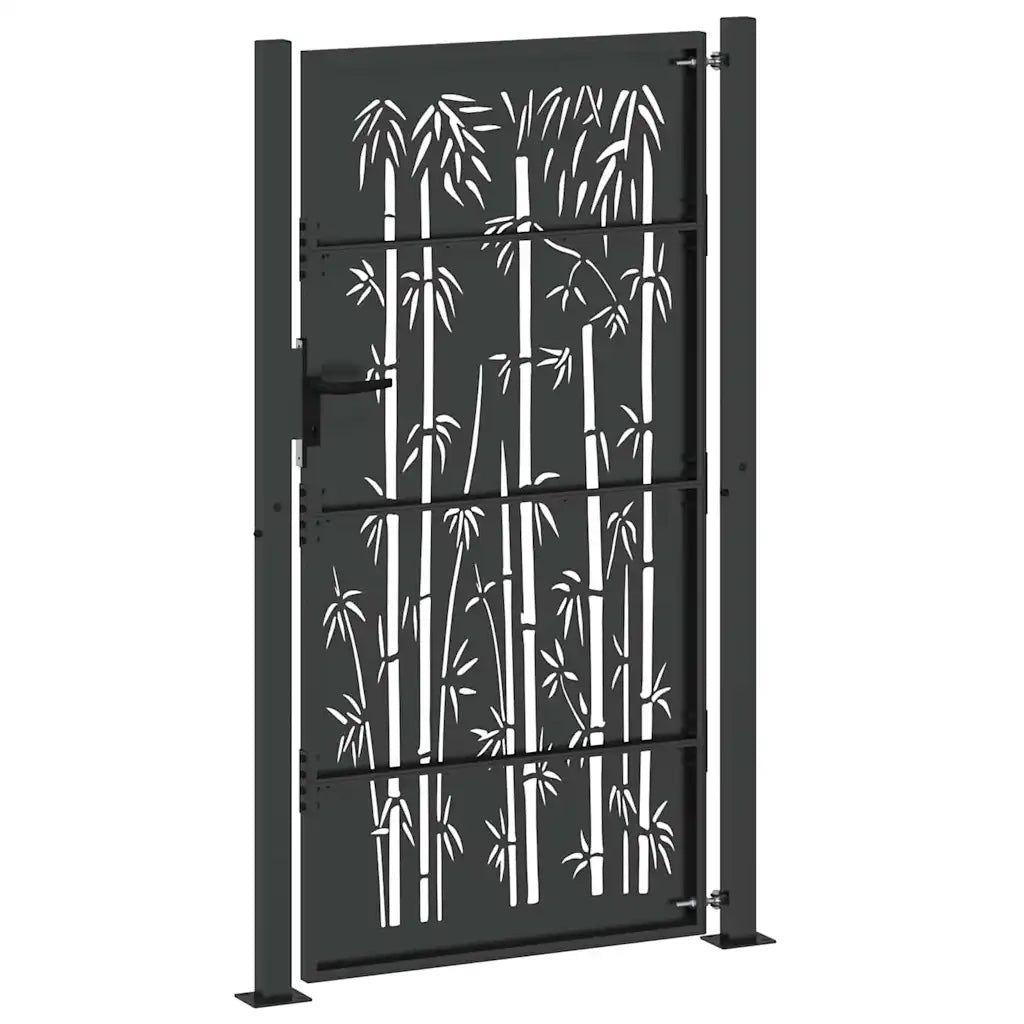 Cancello da giardino con blocco Nero 110 x 205 cm CFW1722348