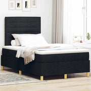 Letto a Sorgente LED con materasso Nero 120 x 200 cm Tessuto
