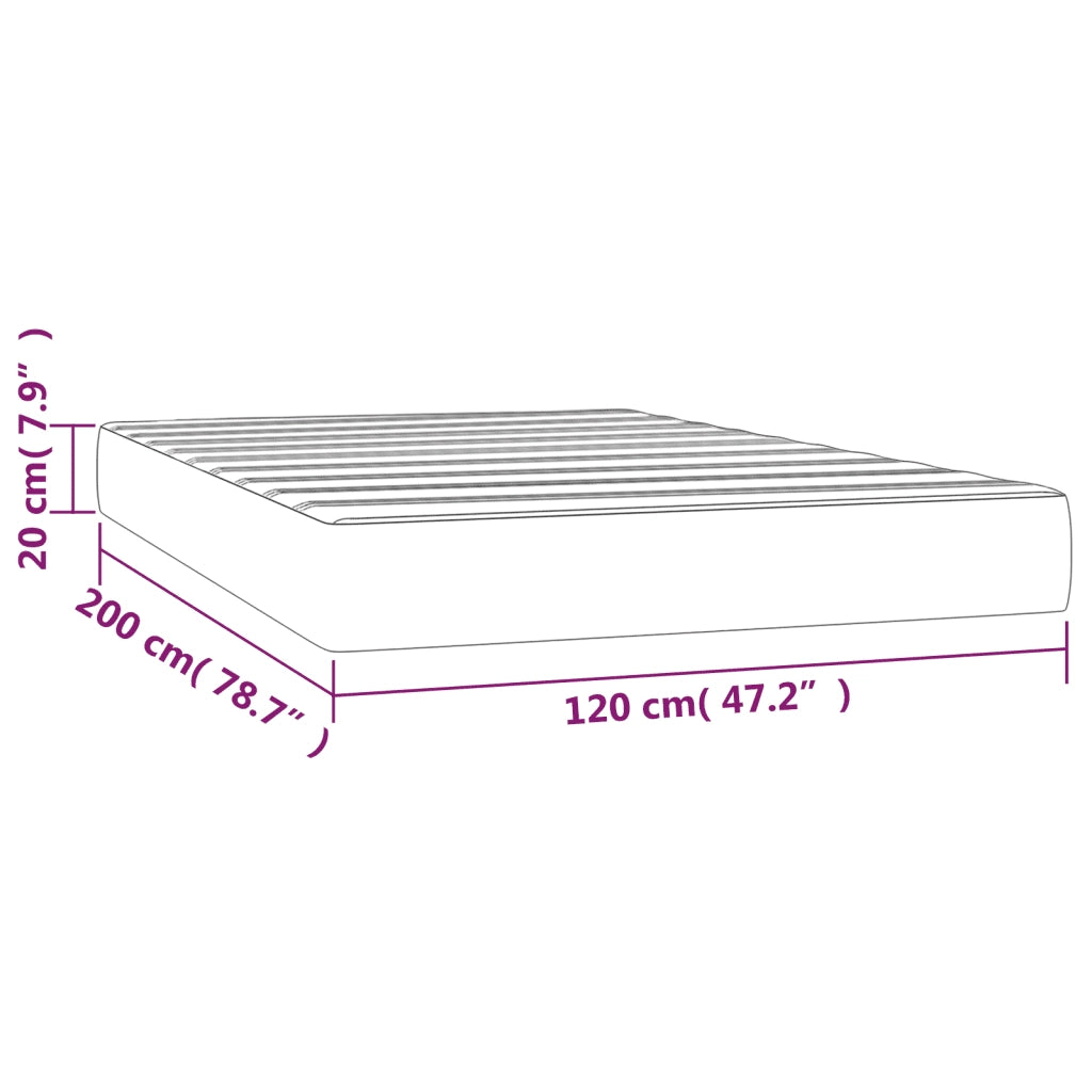 Materasso a Molle Insacchettate Rigidità Media Grigio Scuro 120x200x20 cm 347755