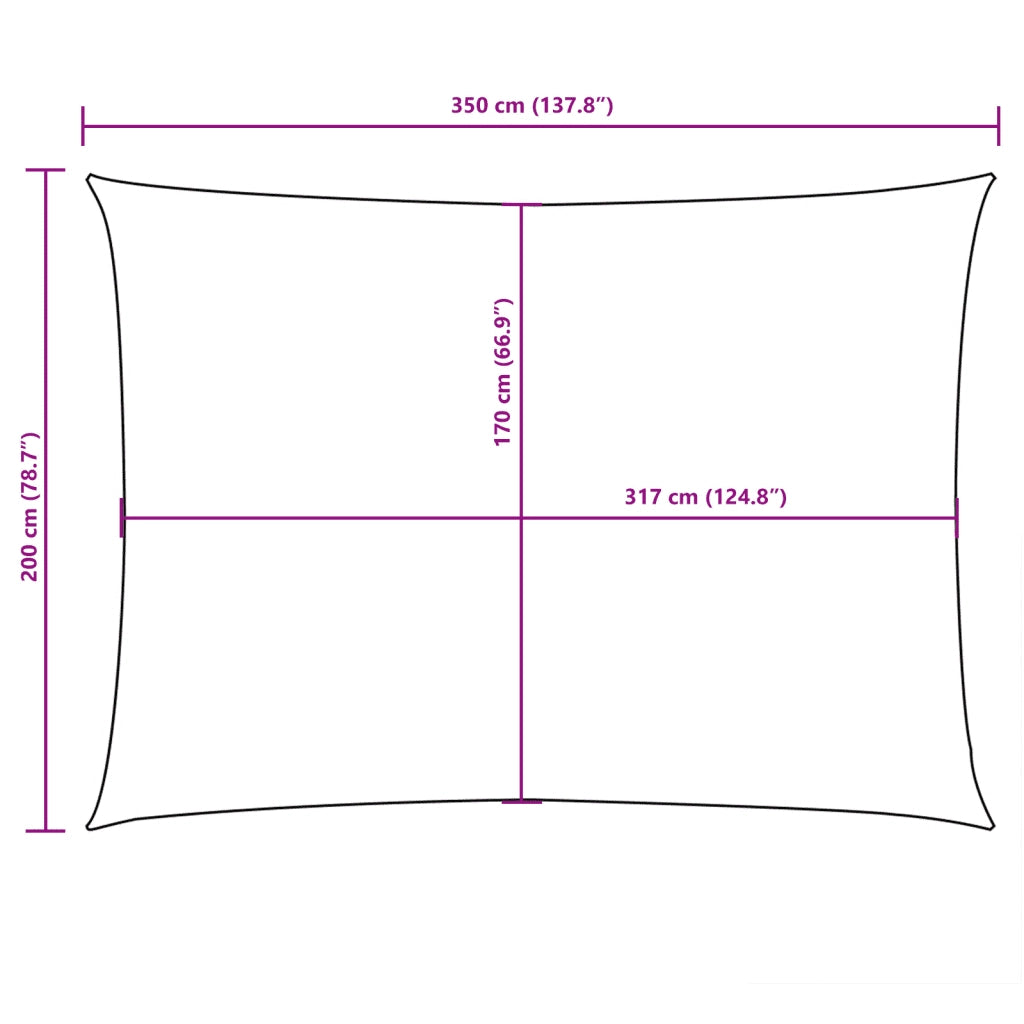 Parasole a vela | Telo Ombra | Vela da ombra Oxford Rettangolare 2x3,5 m Grigio Talpa