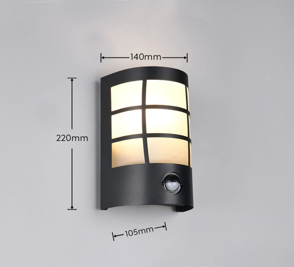 Applique esterna SINTRA RL nera 1xE27 con sensore