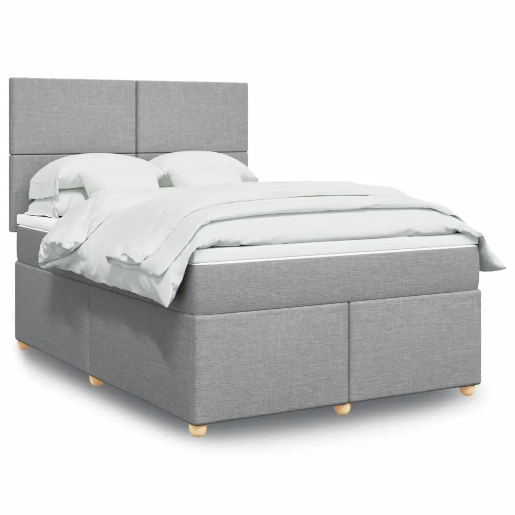 Giroletto a Molle con Materasso Grigio Chiaro 160x200cm Tessuto