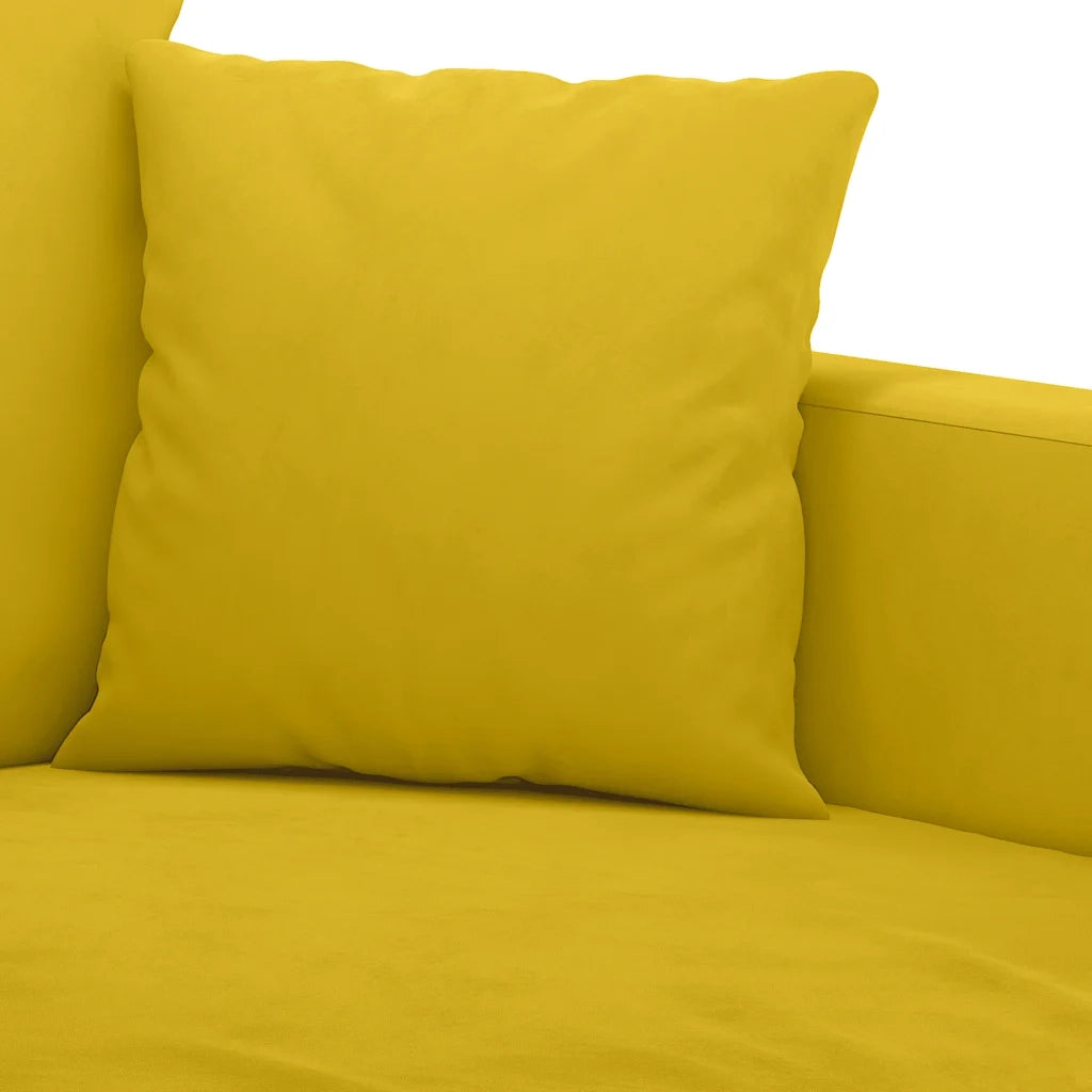 Set di Divani 3 pz con Cuscini giallo in Velluto