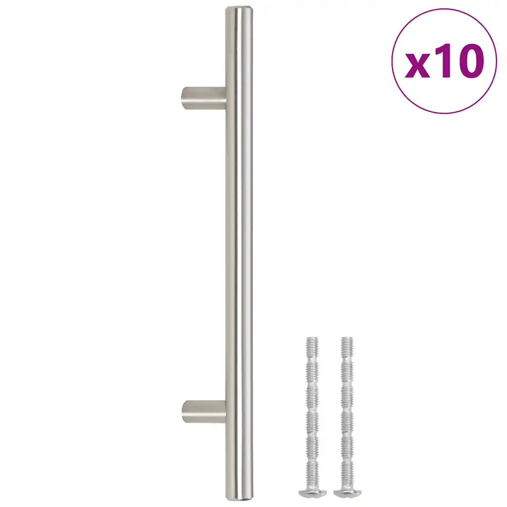 Poignées d'armoire 10 pcs argenté entraxe 160 mm longueur totale 224 mm acier inoxydable