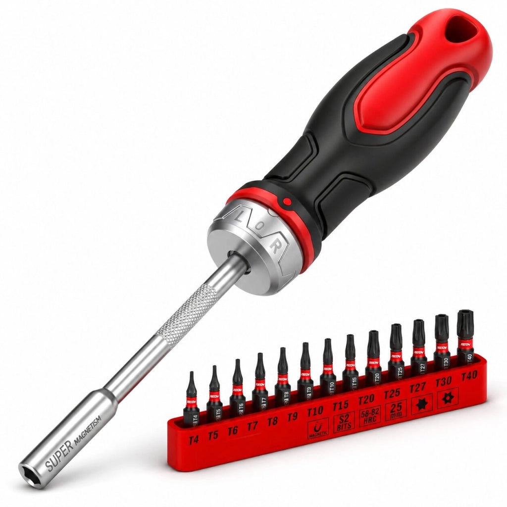 Set Cacciavite a Cricchetto 14 Pezzi Torx T4-T40 Magnetico S2 87062