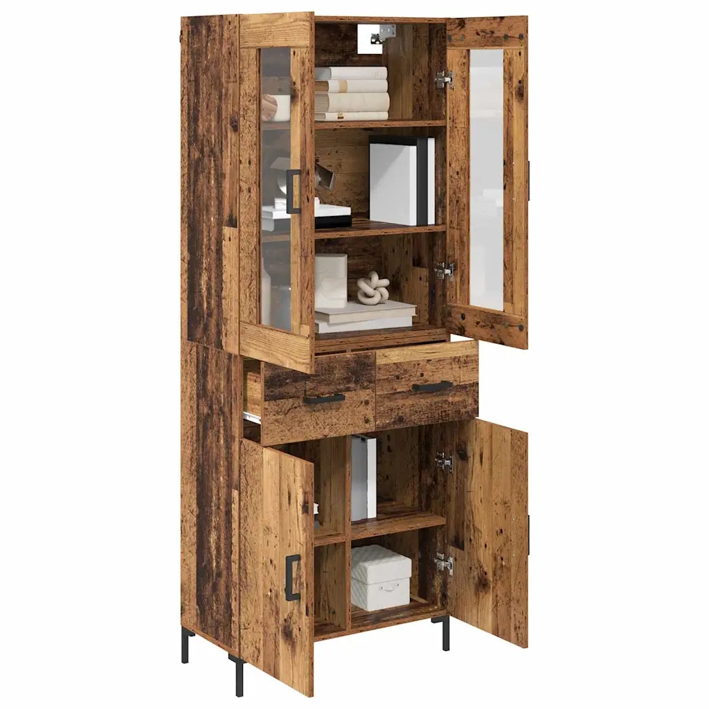 Credenza con cassetto 2 pz | Madia | Buffet da pranzo | Armadio da pranzo Legno vecchio Legno multistrato